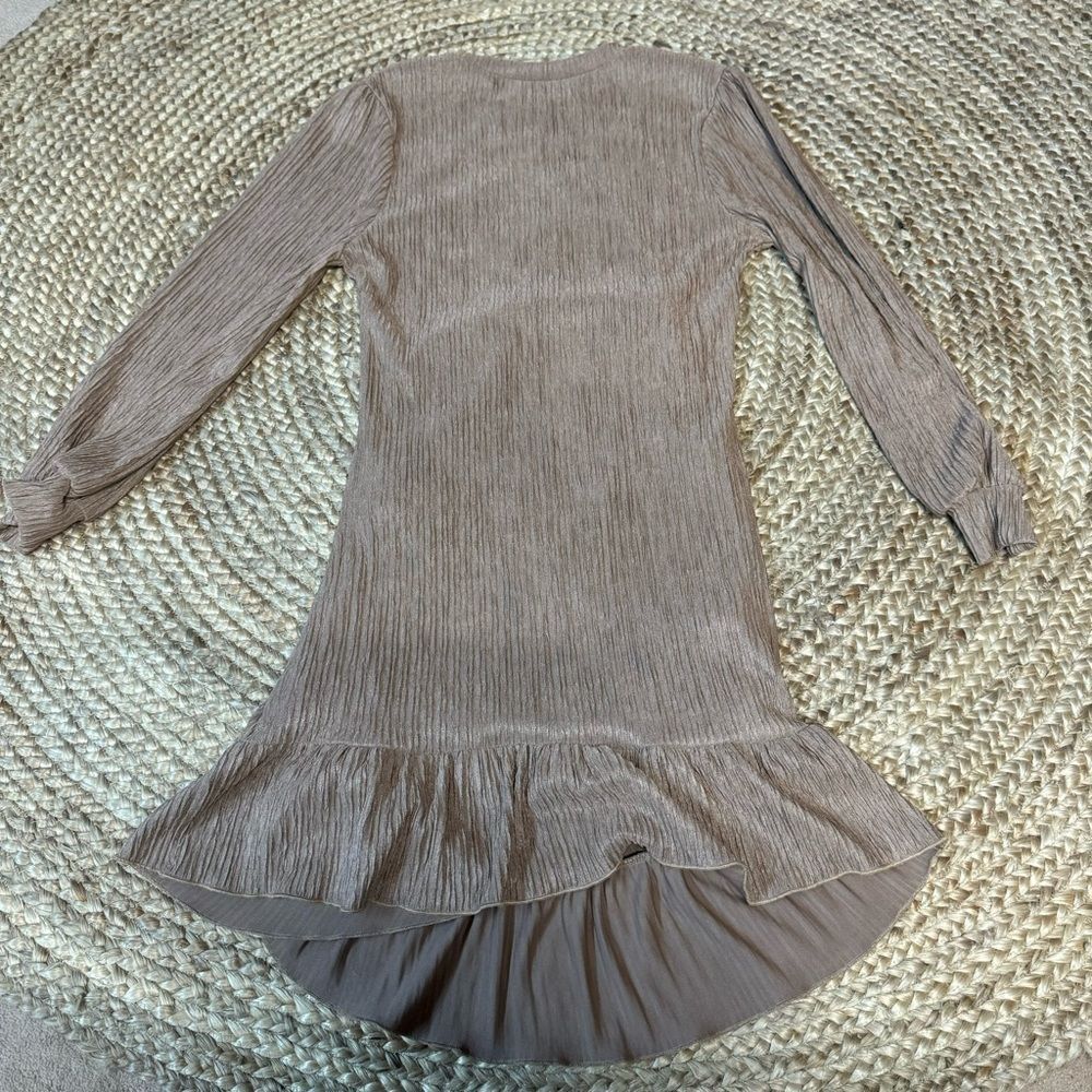 Shein curve tan long sleeve dress size0XL